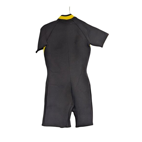 Youth Size 12 DiveMaster Shorty Wetsuit Black & Yellow Neoprene USA-Made - Picture 4 of 4